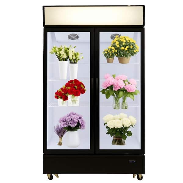 47 in. W 25.8 cu. ft. Swing Glass Door commercial Merchandiser cooler in Black