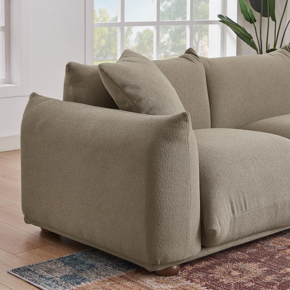 Mocha Brown Velvet Lawson Sofa with Solid Wood Legs