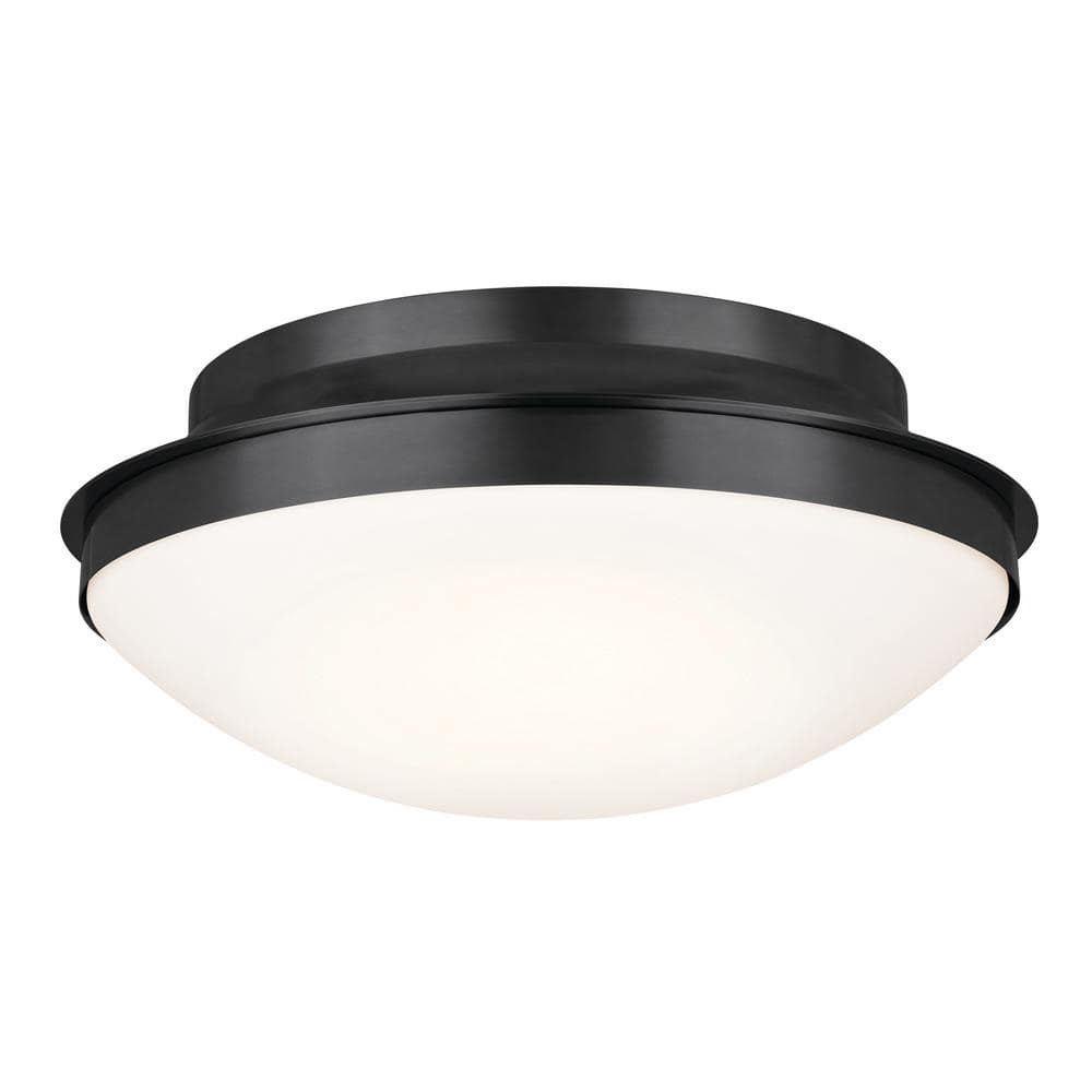 KICHLER Bretta 17.75 in. 3Light Black Traditional Hallway Flush Mount