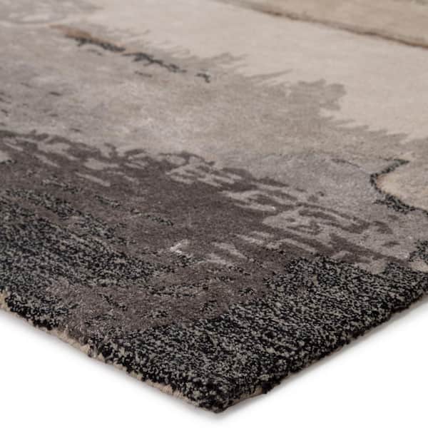 Juna Hand-Tufted Black/Taupe 2 ft. x 3 ft. Contemporary Rectangle Area Rug