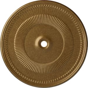 1-1/2 in. x 51-1/8 in. x 51-1/8 in. Polyurethane Nevio Ceiling Medallion, Pale Gold
