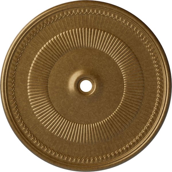 Ekena Millwork 1-1/2 in. x 51-1/8 in. x 51-1/8 in. Polyurethane Nevio Ceiling Medallion, Pale Gold