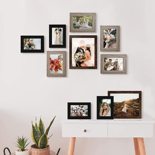 DesignOvation Gallery 16x20 matted to 8x10 Black Picture Frame Set of 2  213614 - The Home Depot