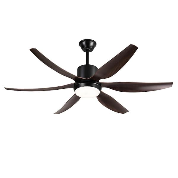 Jushua 56 in. Brown Downrod Mount Standard Ceiling Fan with Remote