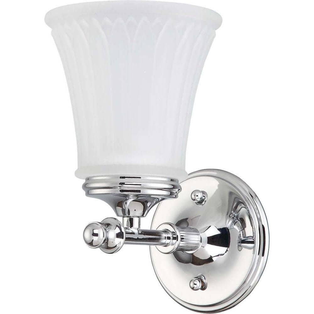 Chrome Frosted Glass 9" Vanity Sconce