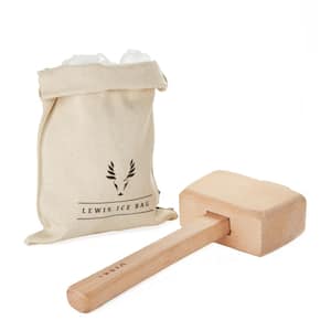 12 in. Professional Lewis Bag and Mallet Bartender Kit and Bar Tools Kitchen Accessory Ice Bag and Mallet
