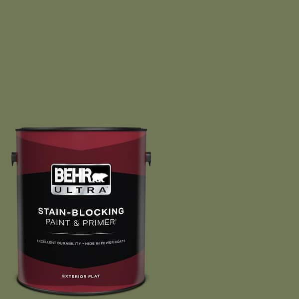 BEHR ULTRA 1 gal. #BIC-56 Jalapeno Flat Exterior Paint & Primer