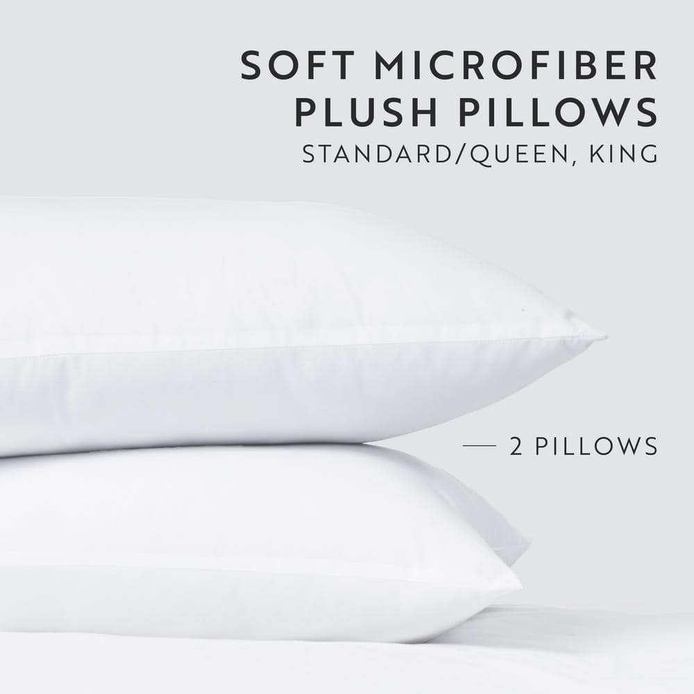 White Hypoallergenic Polyester Standard Bed Pillows Set