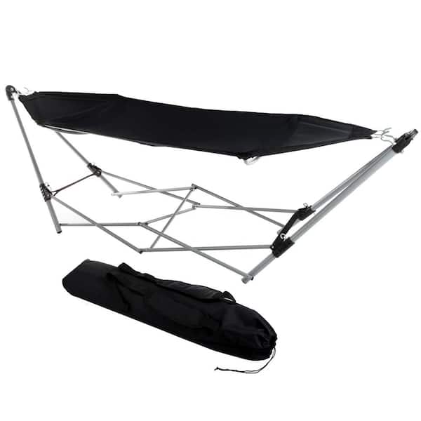 Unbranded 7.8 ft. Portable Free Standing Hammock with Stand in Black