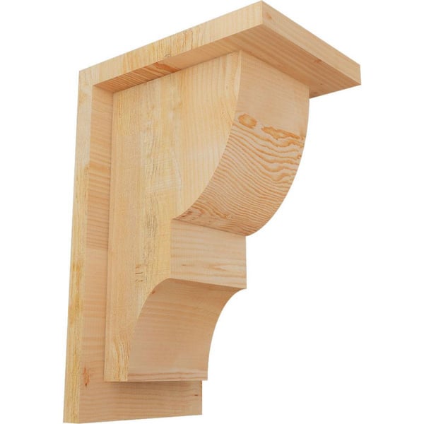 Ekena Millwork 6 in. x 8 in. x 12 in. Douglas Fir Ridgewood Rough Sawn Corbel with Backplate