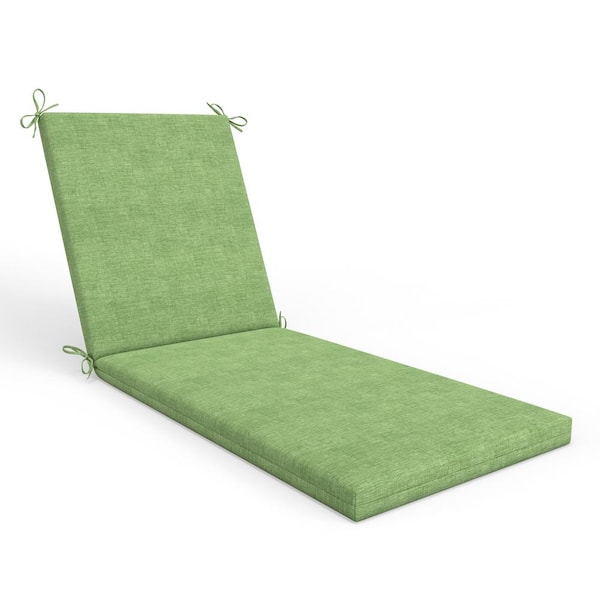Pillow Perfect Solid Twill 23 in W x 3 in H Outdoor 1-Piece Solid Back Chaise Lounge Cushion 1-Count in Splash Green