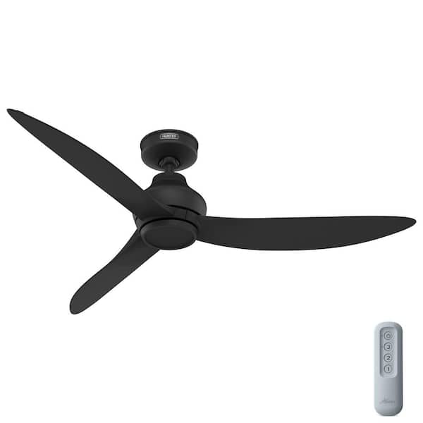 Hunter Mazzini 52 in. Indoor/Outdoor Matte Black Propeller Ceiling Fan with Remote Included for Patios