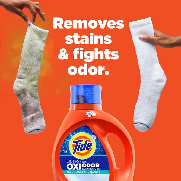 Ultra Oxi Odor Eliminators Unscented Liquid Laundry Detergent, 94-Loads, 132 fl. oz., 2-Pack