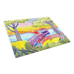 Dock at the pier Tempered Glass Large Cutting Board