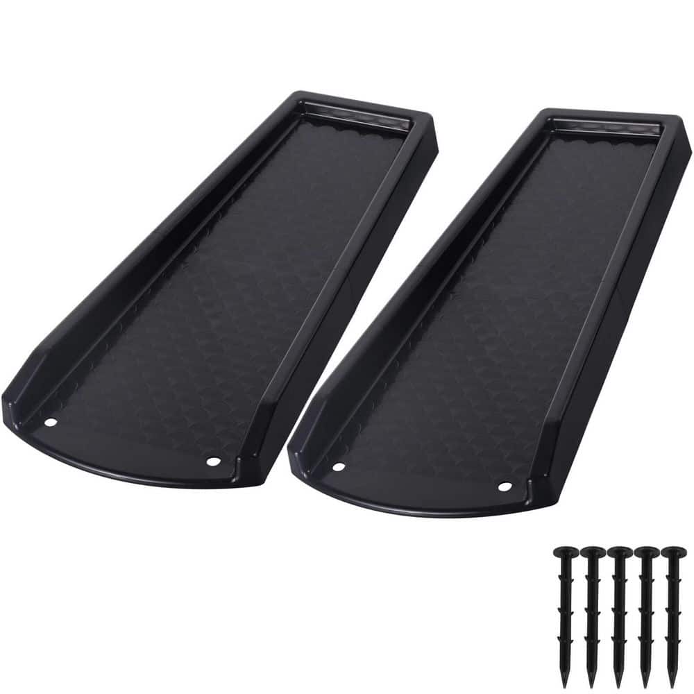 Black 24 in. x 10.6 in. x 2 in. Plastic Gutter Downspout Splash Block, Gutter Guards Downspout Extender, Loaded 400 lb. price history on PriceWatchPro