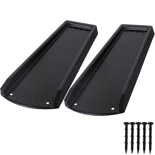 Laybus Black 24 in. x 10.6 in. x 2 in. Plastic Gutter Downspout Splash Block, Gutter Guards Downspout Extender, Loaded 400 lb.