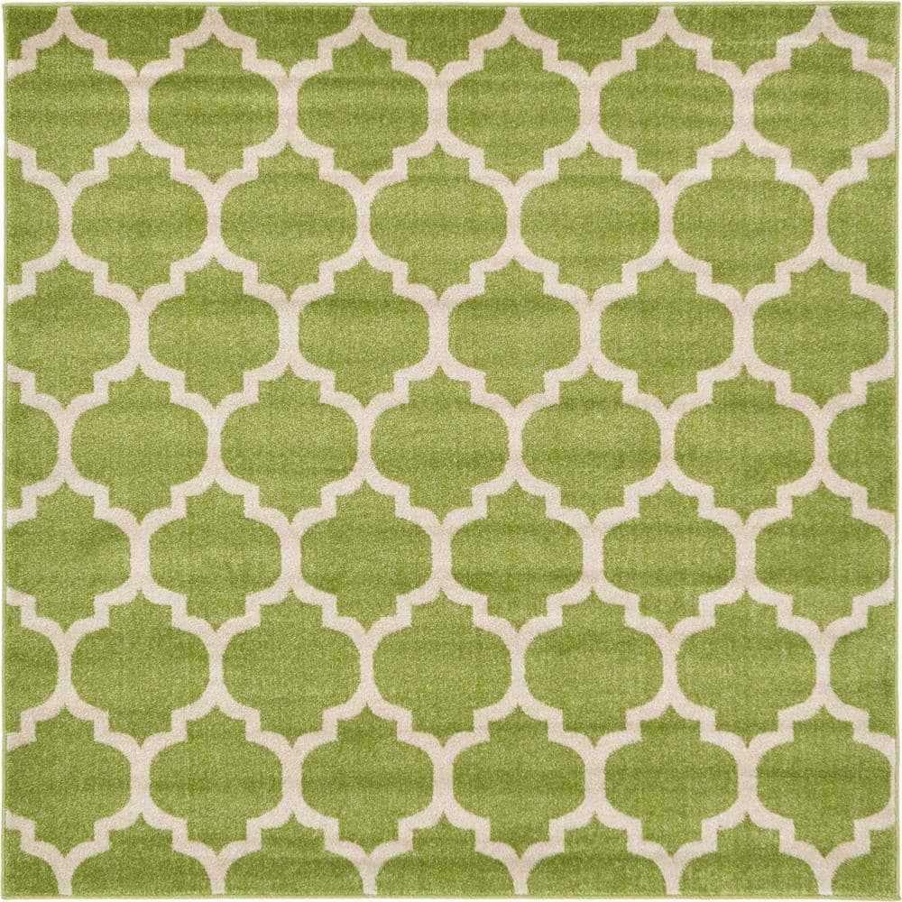 Unique Loom Trellis Philadelphia Light Green/Beige 6' 0 x 6' 0 Square ...