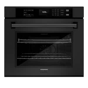 Professional 30 in. True Convection Electric Single Wall Oven with Air Fry and Self Clean in Black Stainless Steel