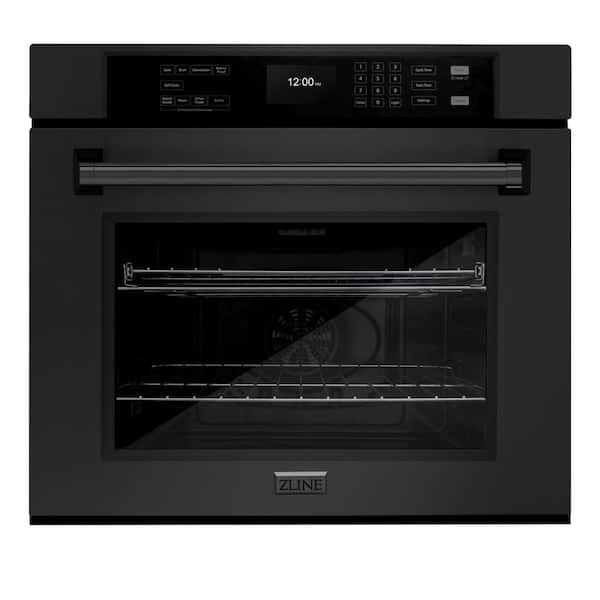 ZLINE Kitchen and Bath Professional 30 in. True Convection Electric Single Wall Oven with Air Fry and Self Clean in Black Stainless Steel