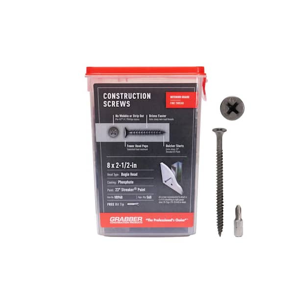 #8 x 2 1/2 in. Pillips Bugle head Drywall Screws (5 lb. box)