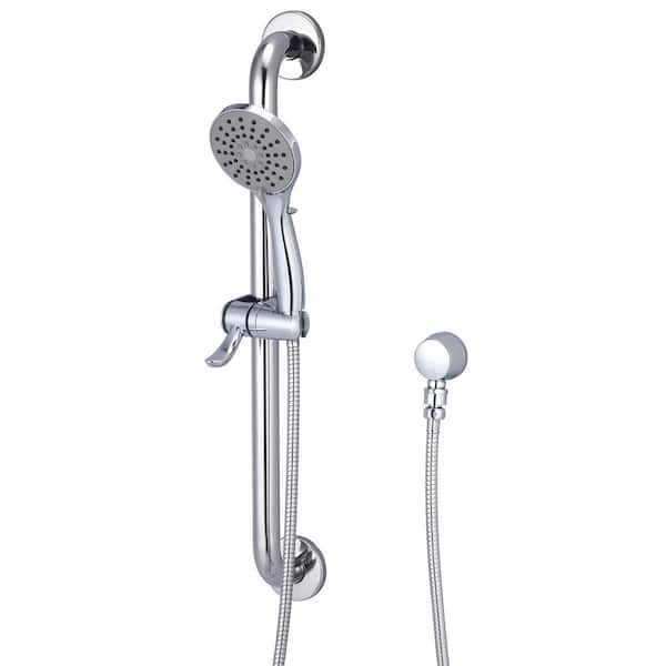 Olympia Faucets 3-Spray 4.1 in. Single Wall Mount Handheld Adjustable Shower Head in Polished Chrome