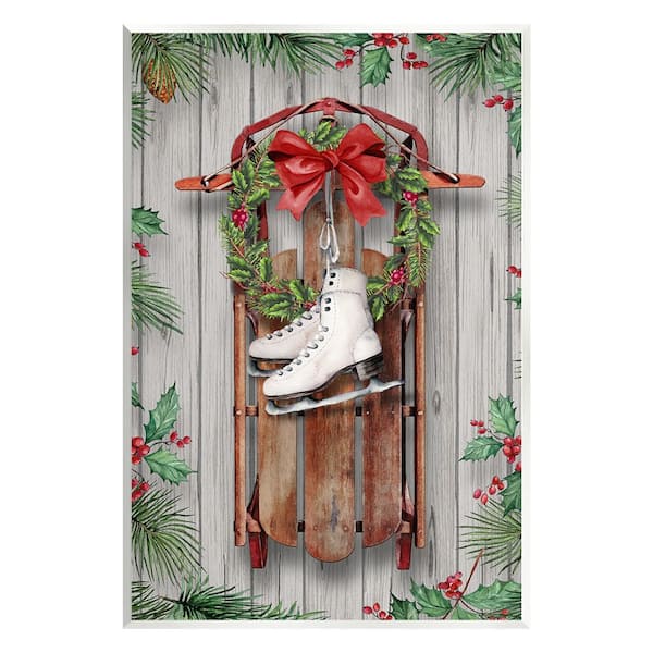 Stupell Industries Winter Ice Skates and Sled by Conrad Knutsen 1-Piece Unframed Graphic Print Nature Poster Art Print 15 in. x 10 in.