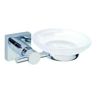 Hukk Wall Mount Soap Dish Holder with Frosted Glass in Chrome