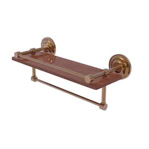 Allied Brass Que New Collection 16 in. IPE Ironwood Shelf with Gallery ...