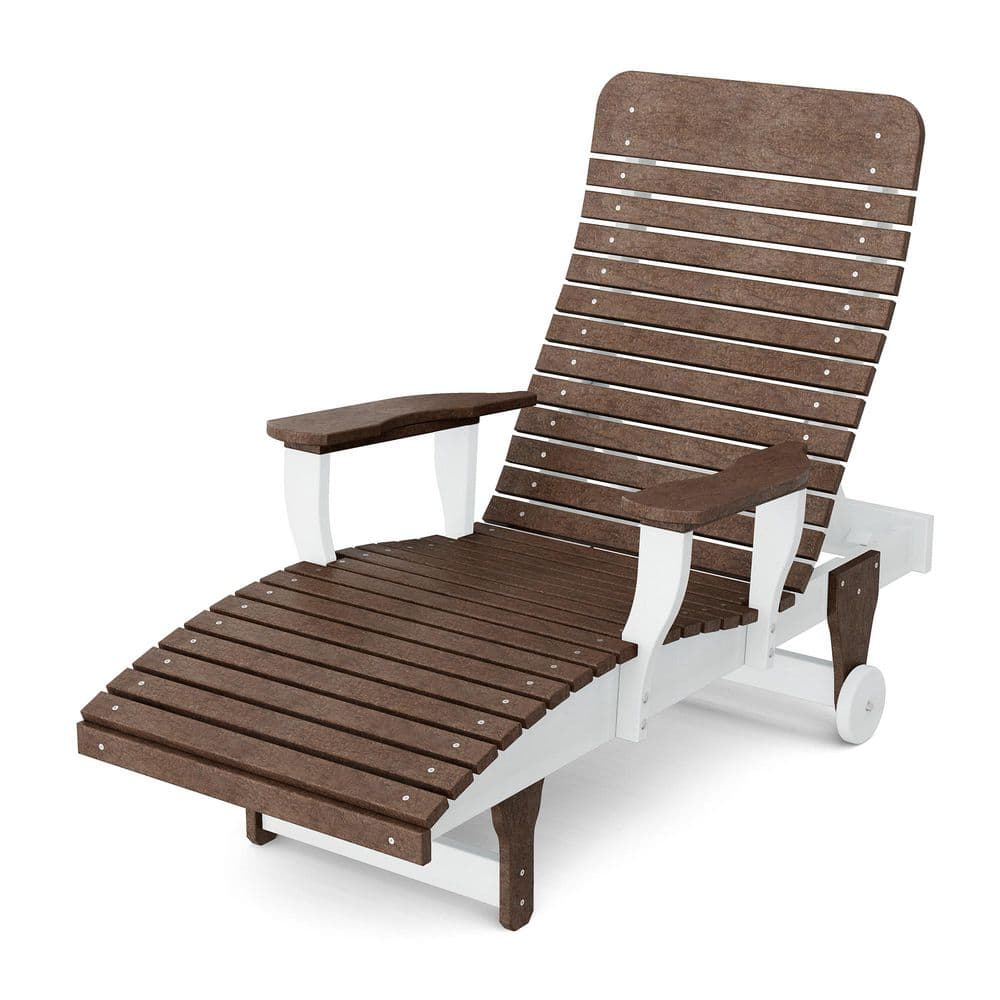 Signature Tudor Brown and White HDPE Plastic Outdoor Chaise Lounge price history on PriceWatchPro