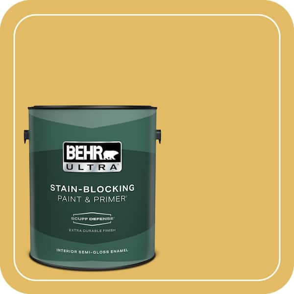 BEHR ULTRA 1 gal. #MQ4-12 Dandelion Wish Extra Durable Semi-Gloss Enamel Interior Paint & Primer