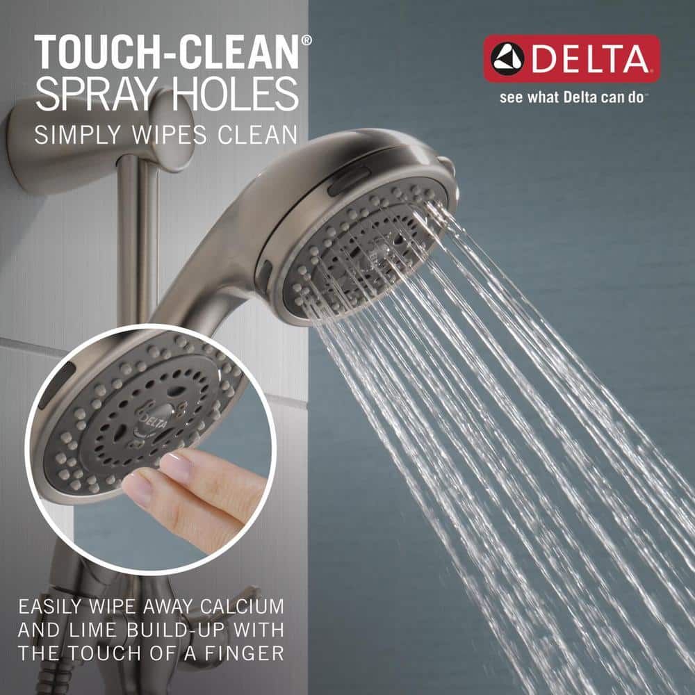 Brushed Nickel 3-Spray Handheld Shower with Slide Bar