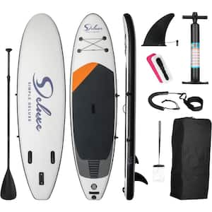 124 in. Inflatable Stand Up Paddle Board, Simple Premium for All Skill Levels, with Accessories & Backpack, Black