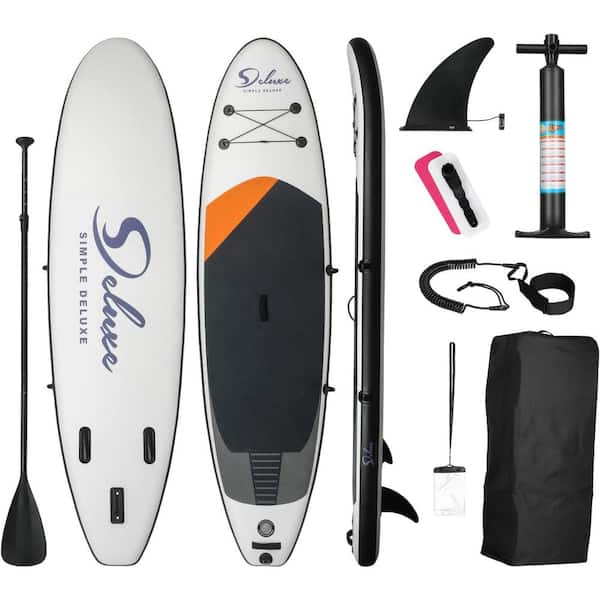 Unbranded 124 in. Inflatable Stand Up Paddle Board, Simple Premium for All Skill Levels, with Accessories & Backpack, Black