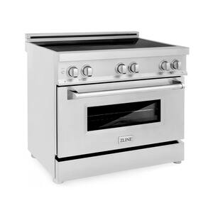 36 in. Freestanding Electric Range 4 Element Induction Cooktop in Stainless Steel