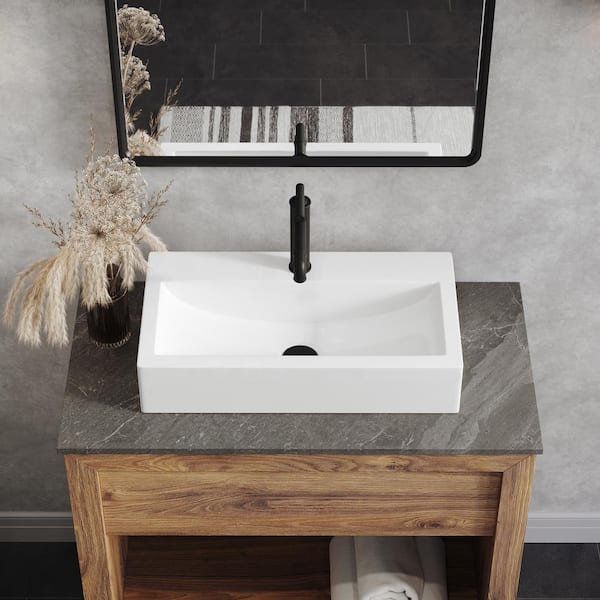 Swiss Madison Rennes 24 in. Vessel Sink in Glossy White