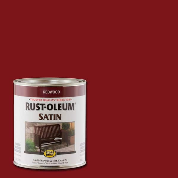 Rust-Oleum Stops Rust 1 qt. Protective Enamel Satin Redwood Interior/Exterior Paint (2-Pack)