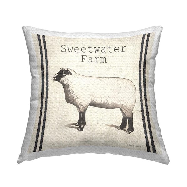 Sweetwater Farm Sheep Outdoor Printed Throw Pillow by Gwendolyn Babbitt Holstein
