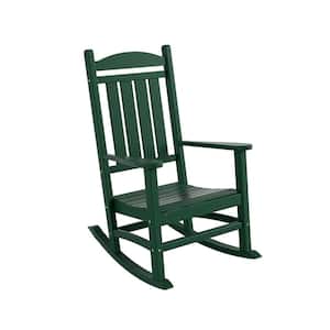 Kenly Dark Green Classic Plastic Outdoor Rocking Chair