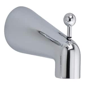 Deluxe 5-1/8 in. Brass Diverter Tub Spout, Polished Chrome