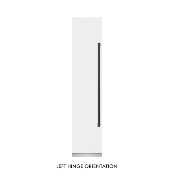 18 in. 8.6 cu. ft. White Matte Left Hinge Upright Column Freezer in Graphite Gray and Matte Black Accents