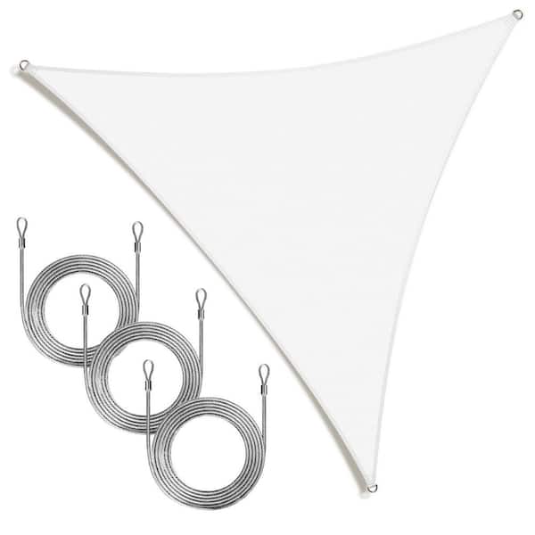 14 ft. x 14 ft. x 14 ft. Triangle Sun Shade Sail with Rope-White