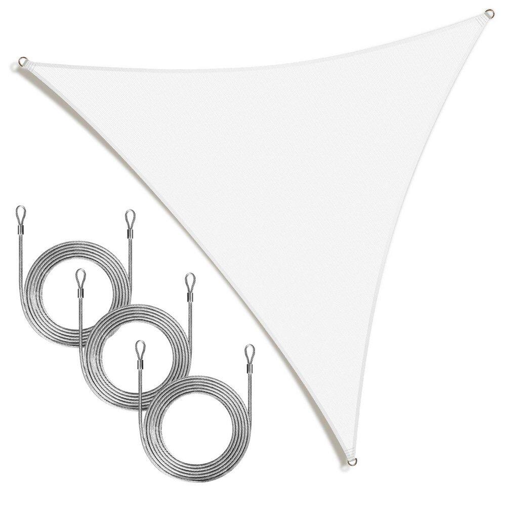 8 ft. x 8 ft. x 8 ft. Triangle Sun Shade Sail with Rope-White SR
