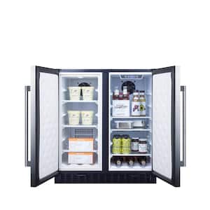 30 in. 5.4 cu. ft. Built-In Side by Side Refrigerator in Stainless Steel, Counter Depth