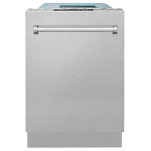 18 in. Top Control 6-Cycle Compact Dishwasher with 2 Racks in Fingerprint Resistant Stainless Steel & Traditional Handle