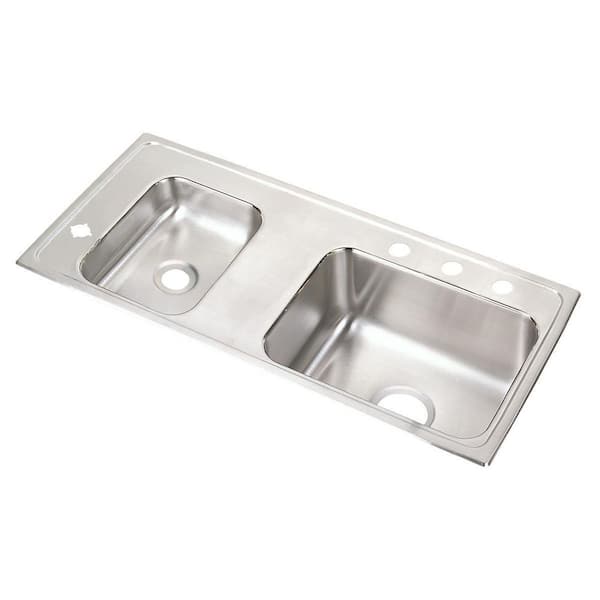 Lustertone Classic 37.25 in. Drop-In Stainless Steel 2-Compartments Classroom ADA Commercial Sink