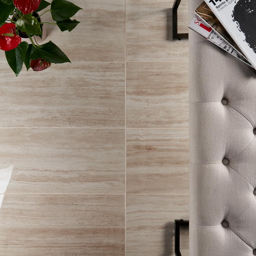 Atlanta Beige 12x24 Polished Porcelain Floor and Wall Tile