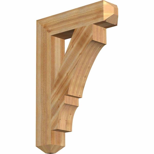 Ekena Millwork 6 in. x 40 in. x 28 in. Western Red Cedar Balboa Craftsman Rough Sawn Bracket