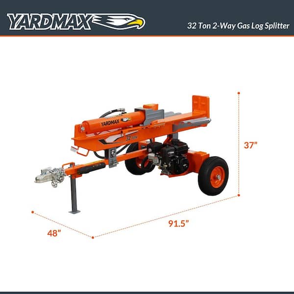 YARDMAX 32-Ton 208 cc Gas 2-Way Full Beam Briggs Stratton Engine