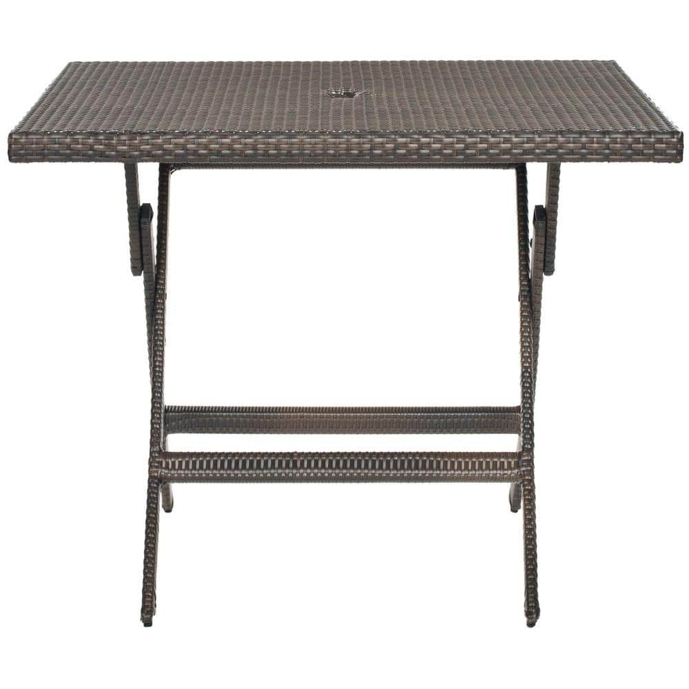 Samana 42" Brown Rattan Square Folding Patio Dining Table