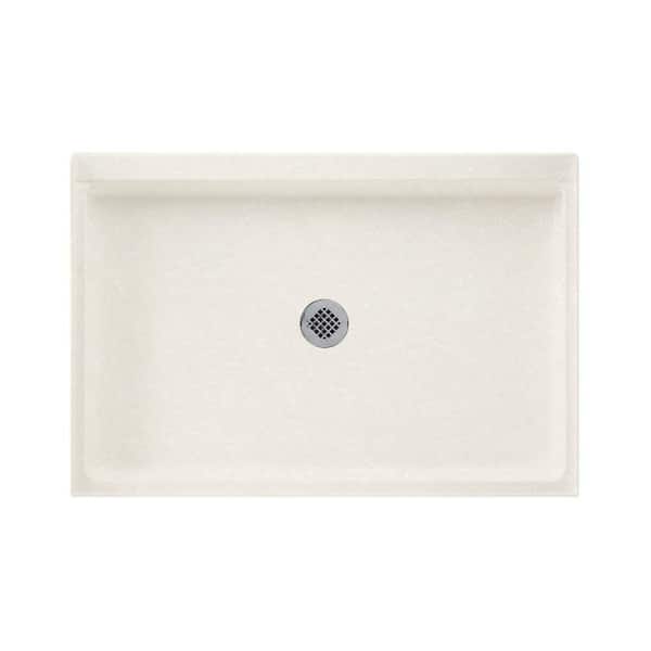 Swan 32 in. x 48 in. Solid Surface Single Threshold Center Drain Shower Pan in Tahiti Ivory